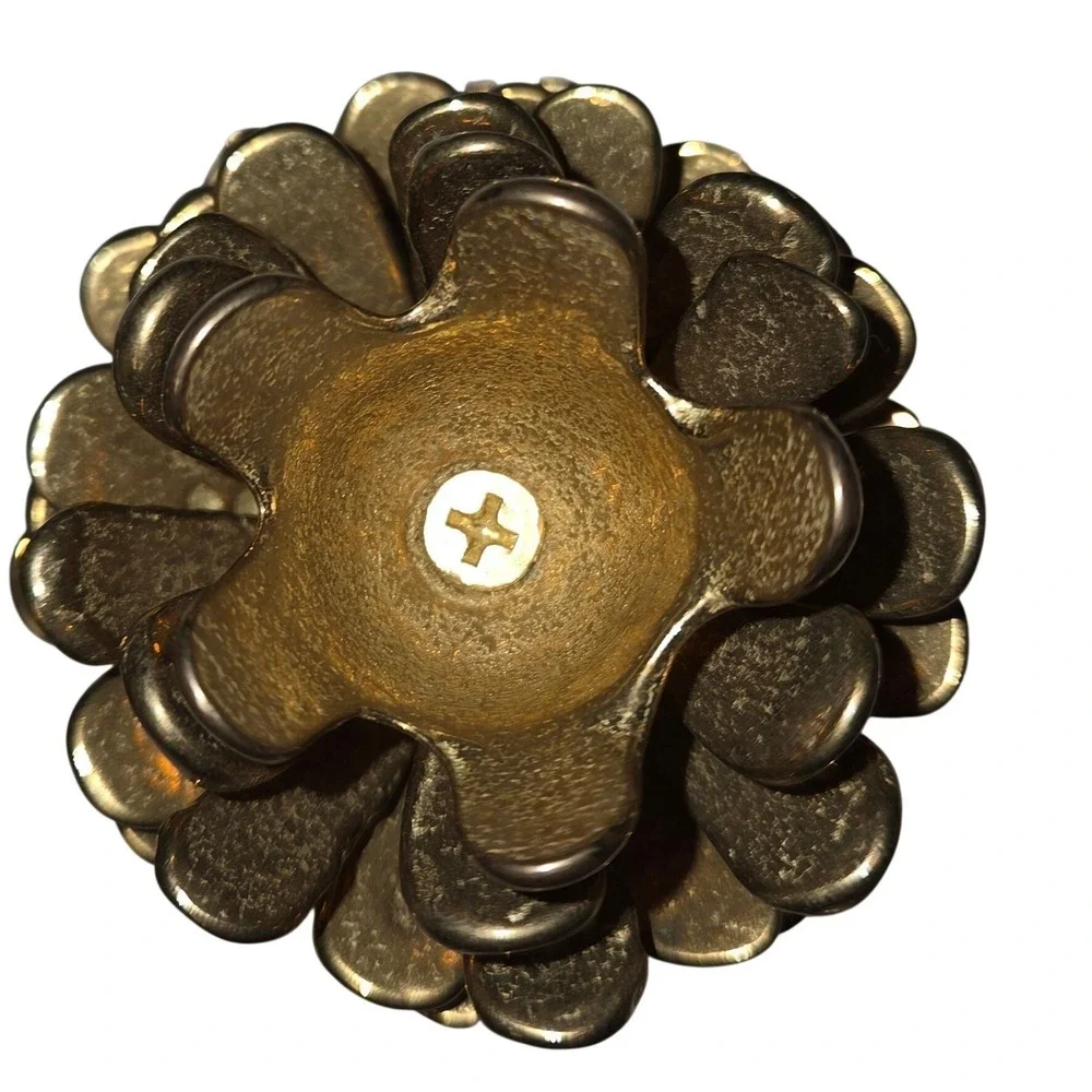 Vintage Heavy Brass Pinecone Candle Holders Vintage Made in Taiwan Set of 2